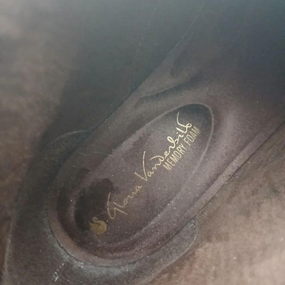 Gloria Vanderbilt Claudette Brown Lace Up Ankle Boots Memory Foam Mens 9M‎